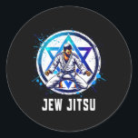 Jew Jitsu Karate Funny Hanukkah Jiu Jitsu Martial  Classic Round Sticker<br><div class="desc">Jew Jitsu Karate Funny Hanukkah Jiu Jitsu Martial Arts Gift 5</div>