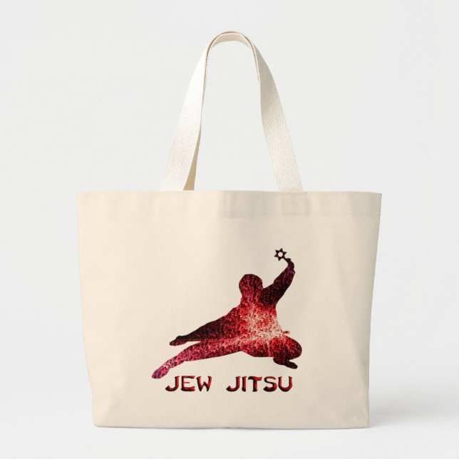 Jew Jitsu Large Tote Bag (Front)