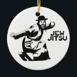 Jew Jitsu Ornament | Jewish Bar Mitzvah Gifts<br><div class="desc">Excellent gift for your upcoming Bar Mitzvah! 

This awesome ornament contains a black graphic design and black text,  looks best on a light background color.


jew humor funny jews "ju jitsu" "jew jitsu" hilarious jewish hebrew</div>