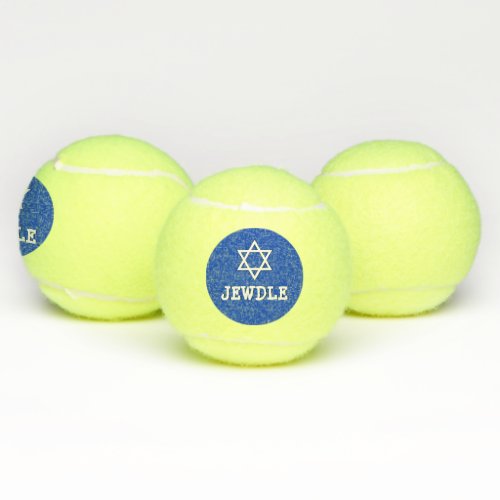 Jewdle Jewish Hanukkah Chanukah Blue White Star Tennis Balls