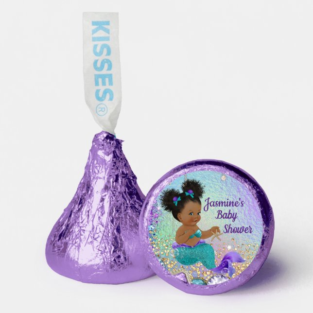 Jewel Afro Mermaid Baby Shower Hershey®'s Kisses® (Front)