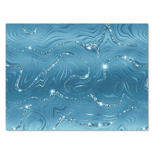 Jewel Aqua Blue Glittery Glitz  Tissue Paper