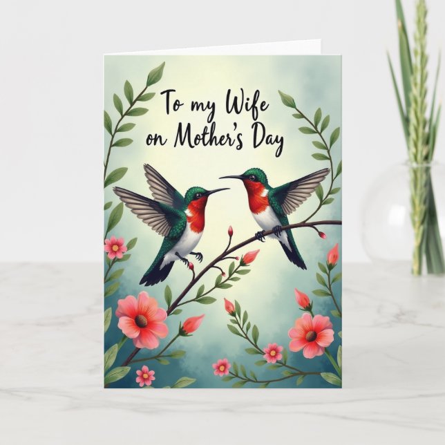 Jewel Birds Mothers Day Card (Front)