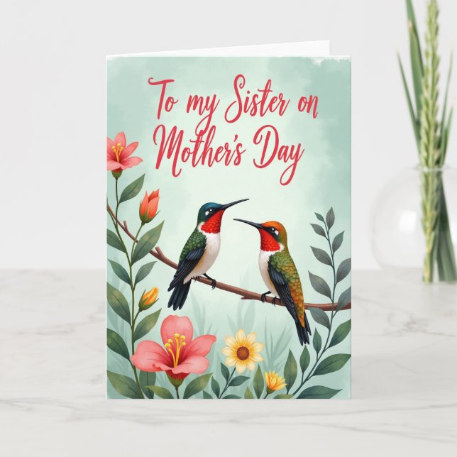Jewel Birds Mothers Day Sister Card (Front)