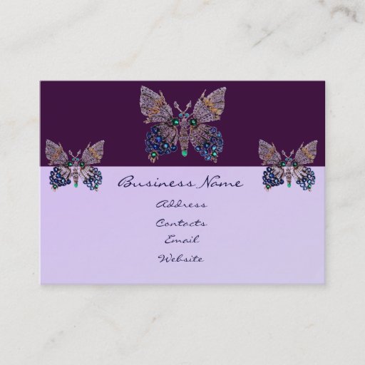 Customizable Jewel Butterflies Business Card