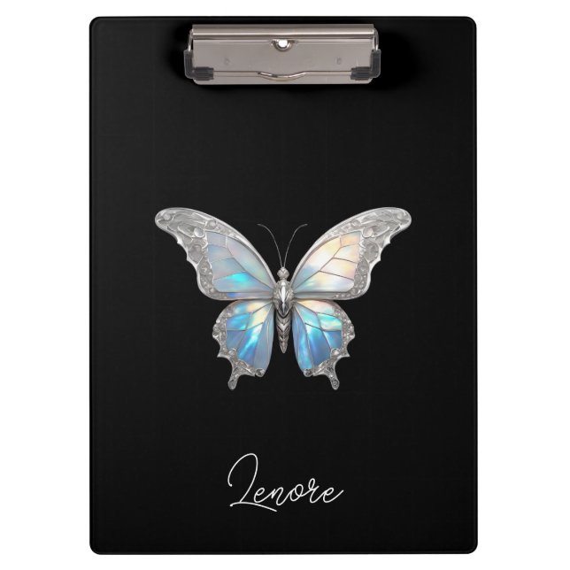 Jewel Butterfly Opal and Silver Clipboard (Front)