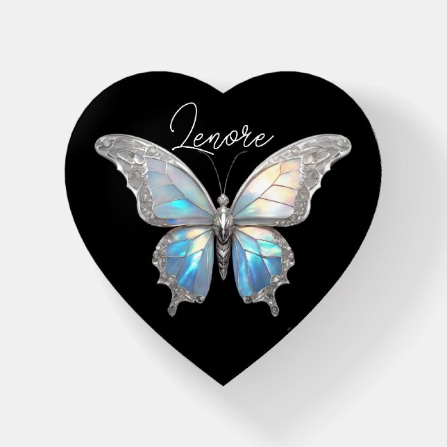 Jewel Butterfly Opal and Silver Paperweight (Front)