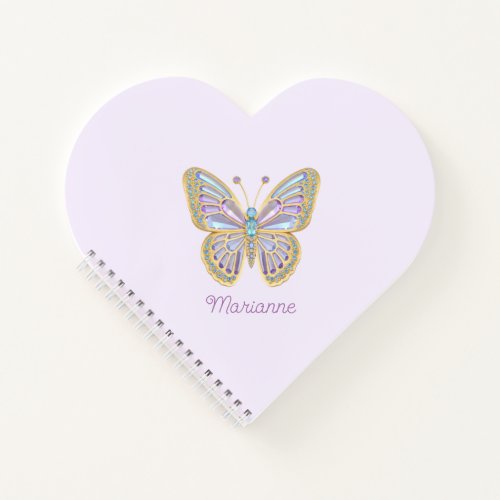 Jewel Butterfly Purple Blue Gold Notebook