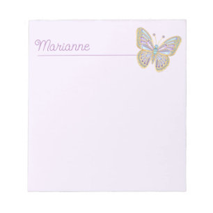 Jewel Butterfly Purple Blue Gold Notepad