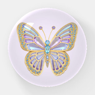 Jewel Butterfly Purple Blue Gold Paperweight