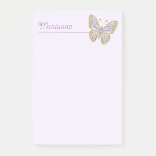 Jewel Butterfly Purple Blue Gold Post-it Notes