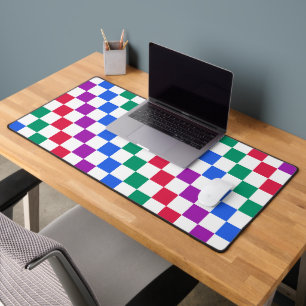 Jewel candy diagonal checker pattern desk mat