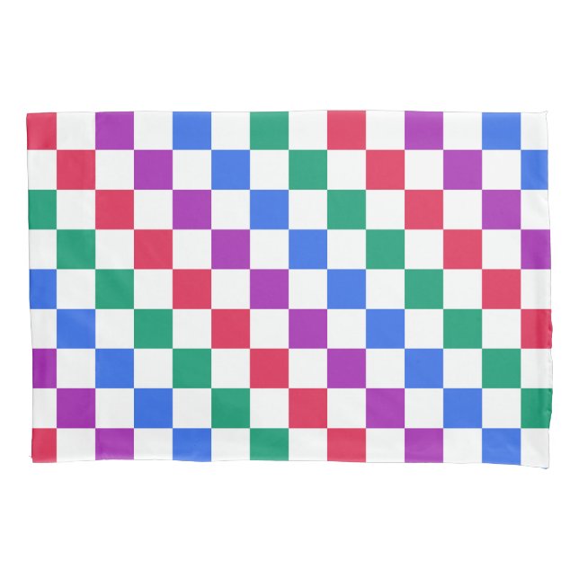 Jewel candy diagonal checker pattern pillow case (Front-Left)