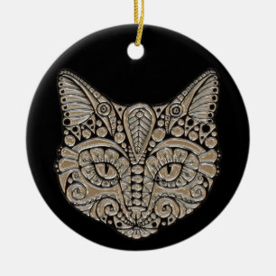 jewel cat ceramic ornament