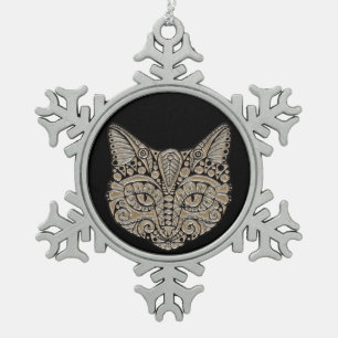 jewel cat pewter ornament 