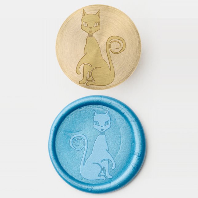 jewel cat wax seal stamp (Stamped)