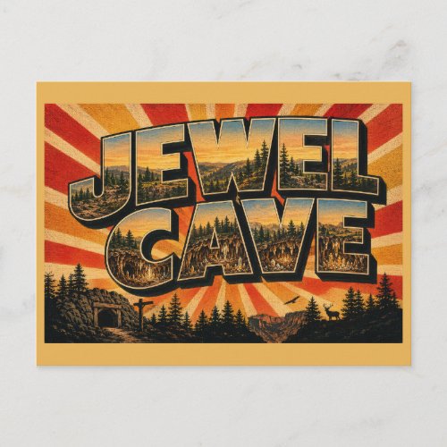 Jewel Cave SD Pine Forest Cave Formations Art Postcard