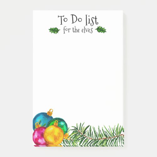 Jewel Christmas Ornaments TO DO list elves Post_it Notes