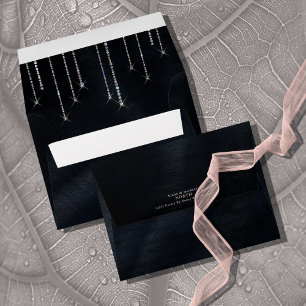 Jewel Drop Wedding Rose Gold/Navy ID830 Envelope