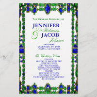 Jewel Emerald Saphire Wedding Program