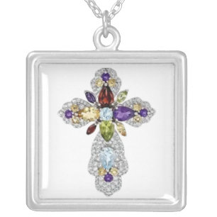 Jewel Encrusted Cross Necklace