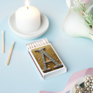 Jewel-Encrusted Letter A On Gold Mosaic Background Matchboxes