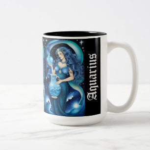 Jewel Galaxy Zodiac Aquarius Two-Tone Coffee Mug