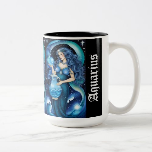Jewel Galaxy Zodiac Aquarius Two_Tone Coffee Mug