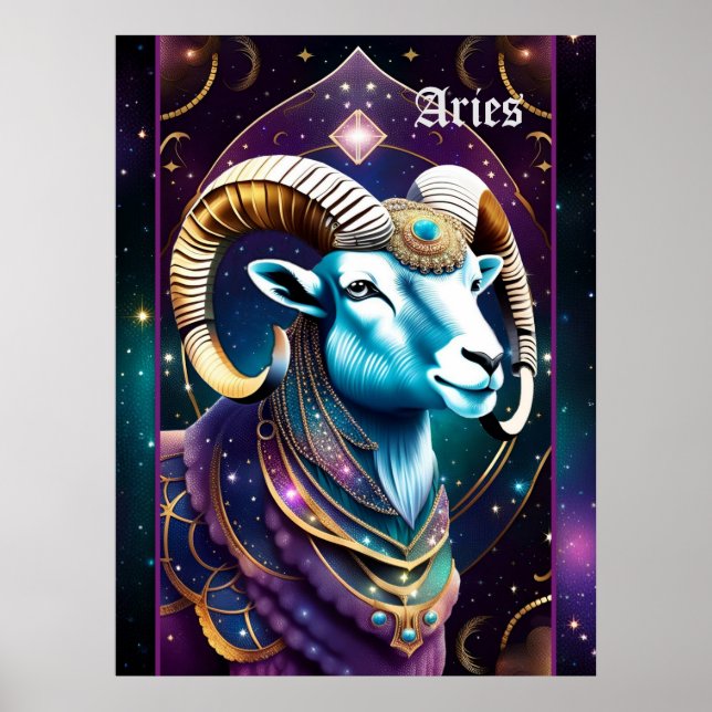 Jewel Galaxy Zodiac Aries Poster (Front)