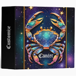 Jewel Galaxy Zodiac Cancer 3 Ring Binder