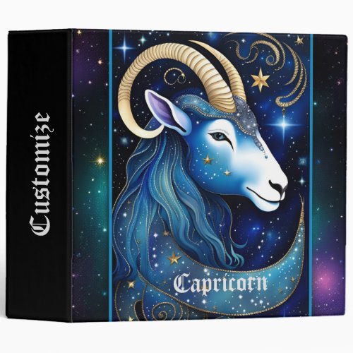 Jewel Galaxy Zodiac Capricorn 3 Ring Binder