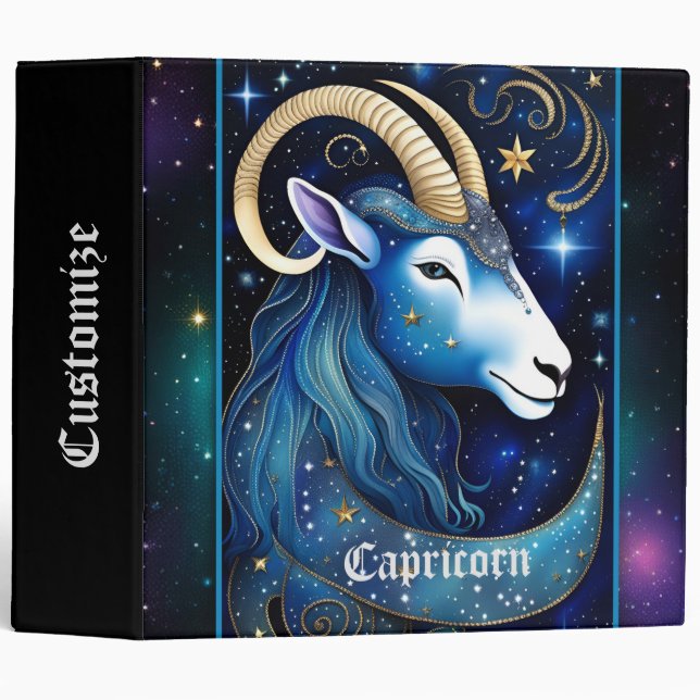 Jewel Galaxy Zodiac Capricorn 3 Ring Binder (Front/Spine)