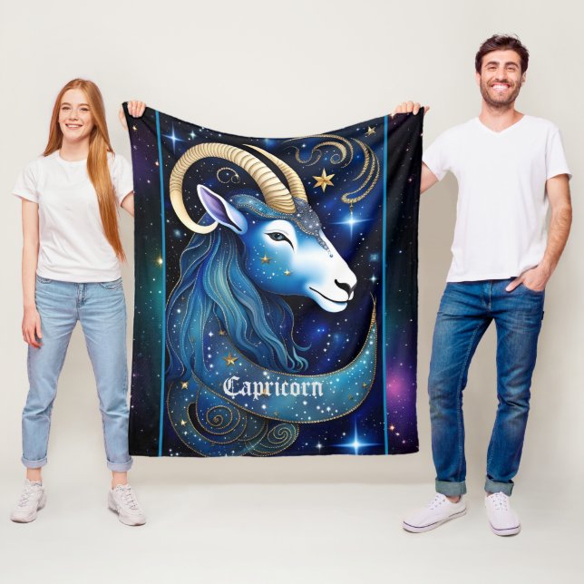 Jewel Galaxy Zodiac Capricorn Fleece Blanket (In Situ)
