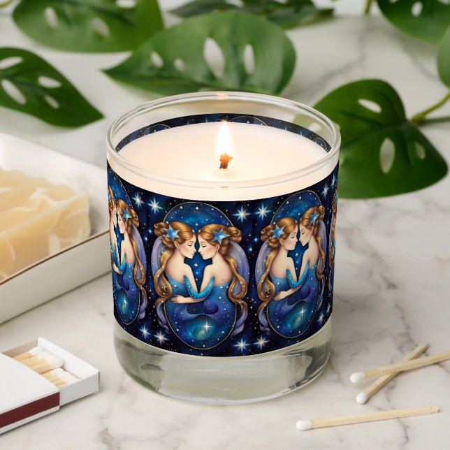 Jewel Galaxy Zodiac Gemini Scented Candle (Lit)