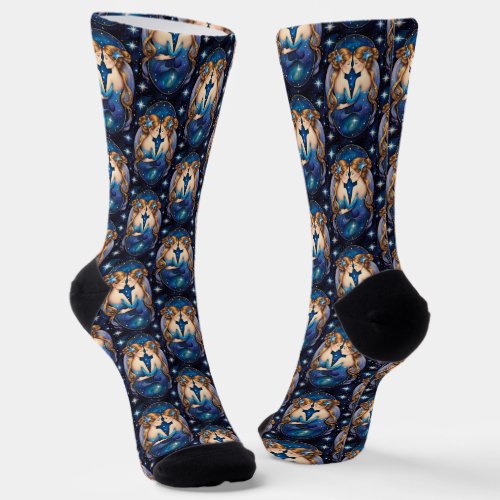 Jewel Galaxy Zodiac Gemini Socks