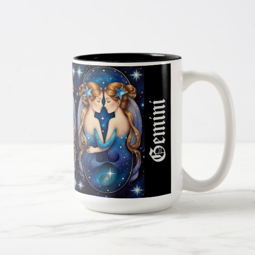 Jewel Galaxy Zodiac Gemini Two_Tone Coffee Mug