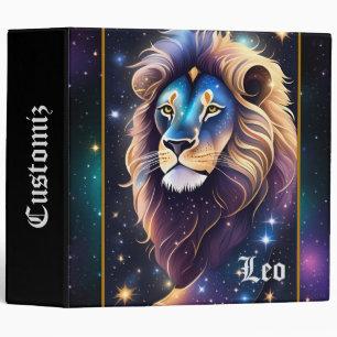 Jewel Galaxy Zodiac Leo 3 Ring Binder