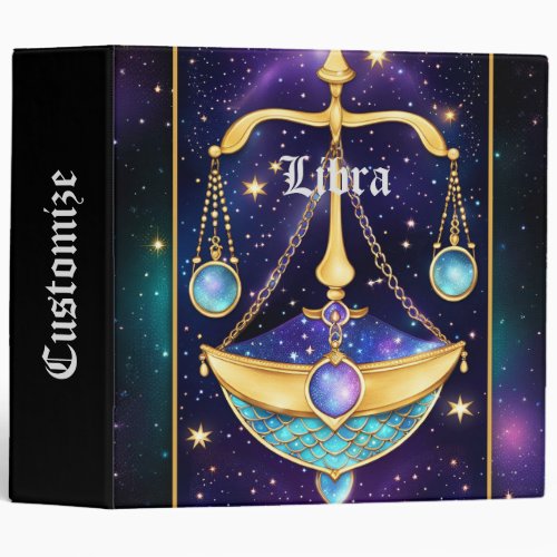Jewel Galaxy Zodiac Libra 3 Ring Binder