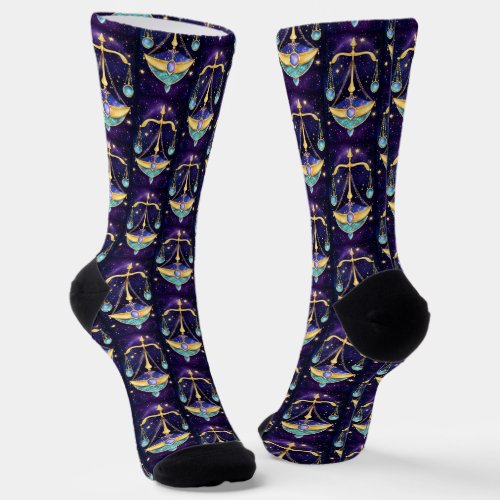 Jewel Galaxy Zodiac Libra Socks