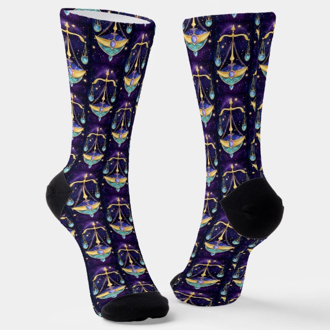 Jewel Galaxy Zodiac Libra Socks (Angled)