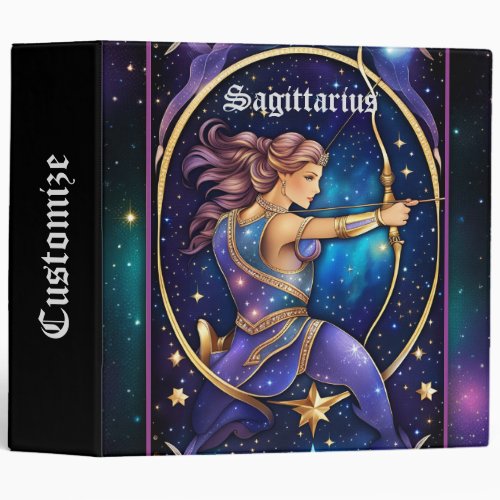 Jewel Galaxy Zodiac Sagittarius 3 Ring Binder