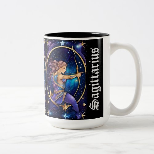 Jewel Galaxy Zodiac Sagittarius Two_Tone Coffee Mug