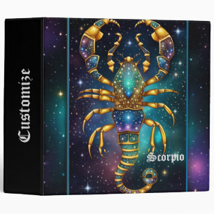 Jewel Galaxy Zodiac Scorpio 3 Ring Binder