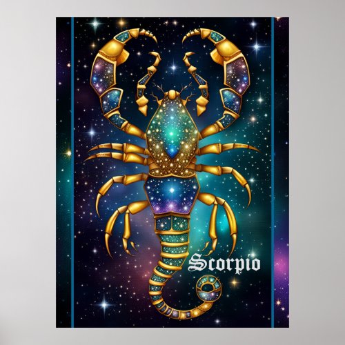 Jewel Galaxy Zodiac Scorpio Poster