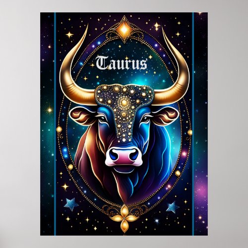 Jewel Galaxy Zodiac Taurus Poster