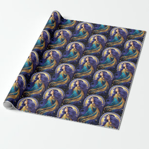 Jewel Galaxy Zodiac Virgo Wrapping Paper