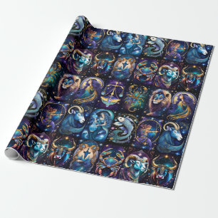 Jewel Galaxy Zodiac Wrapping Paper