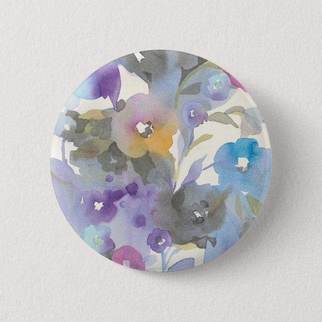 Jewel Garden | Purple Pastel Petals Button (Front)