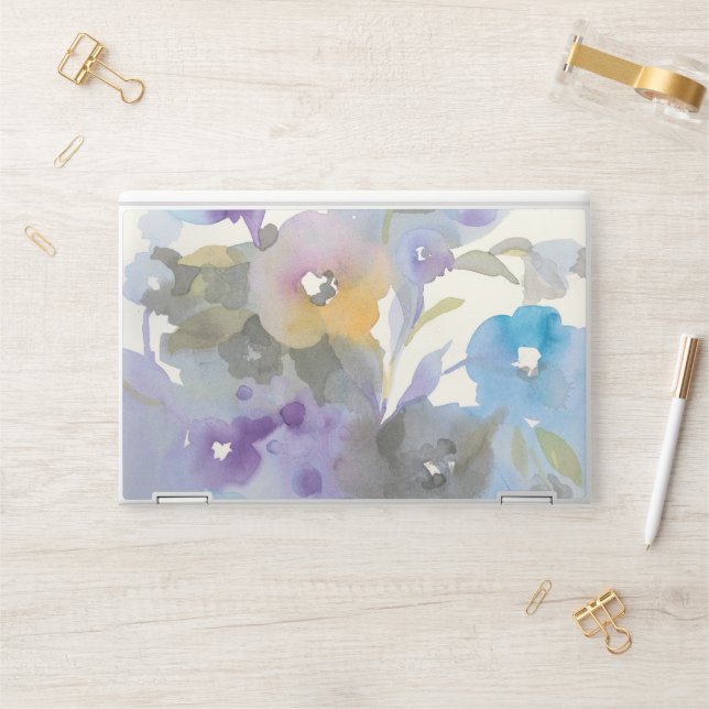 Jewel Garden | Purple Pastel Petals HP Laptop Skin (Desk)