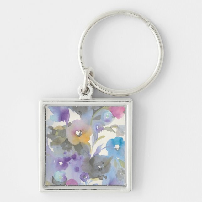 Jewel Garden | Purple Pastel Petals Keychain (Front)
